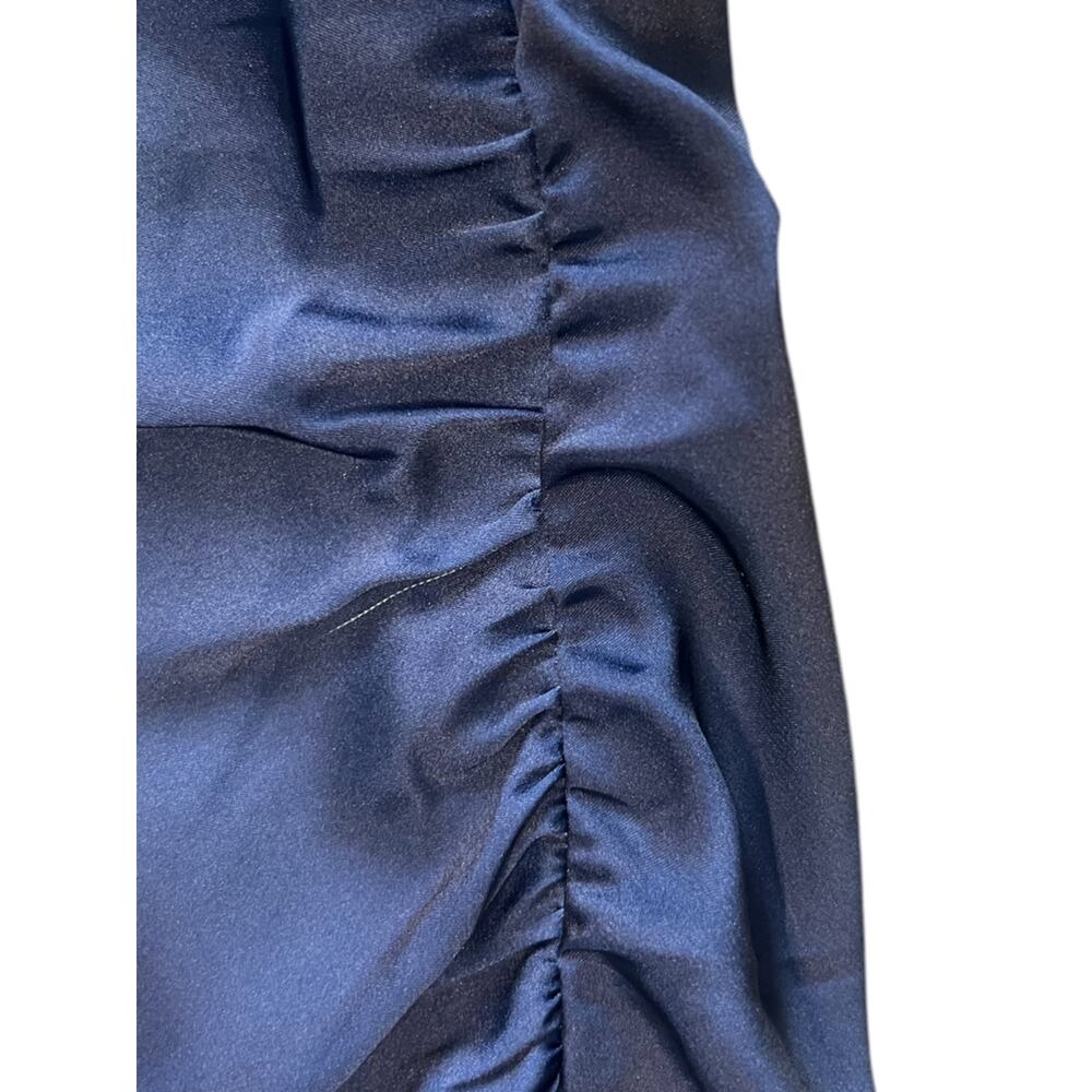 Abercrombie & Fitch Women’s Cowl Neck Draped Maxi Dress Dark Indigo Floral - Picture 12 of 14